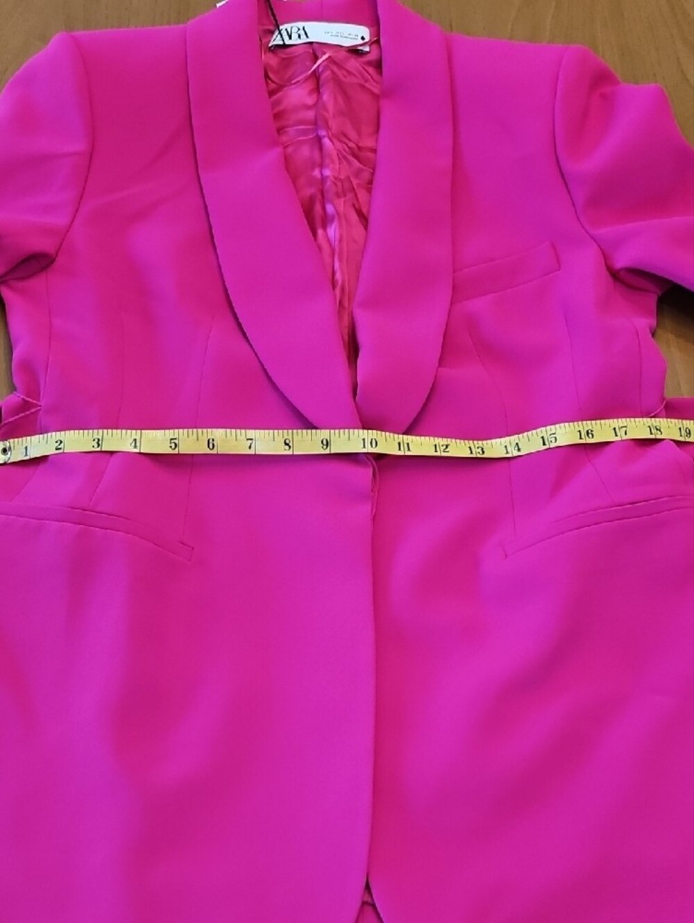 🔥Zara Vibrant Pink Wide-Leg Pantsuit with Belted Blazer - Picture 7 of 16